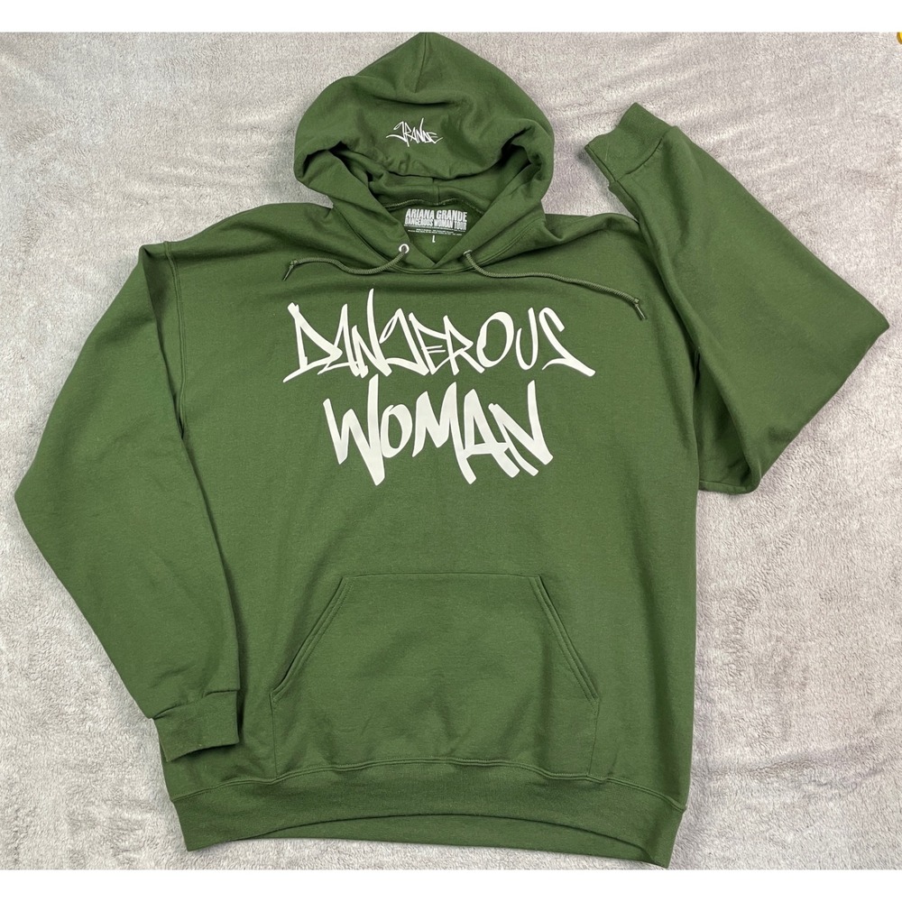 Ariana Grande Dangerous Woman World Tour Hoodie Olive Green Size Large Merch L